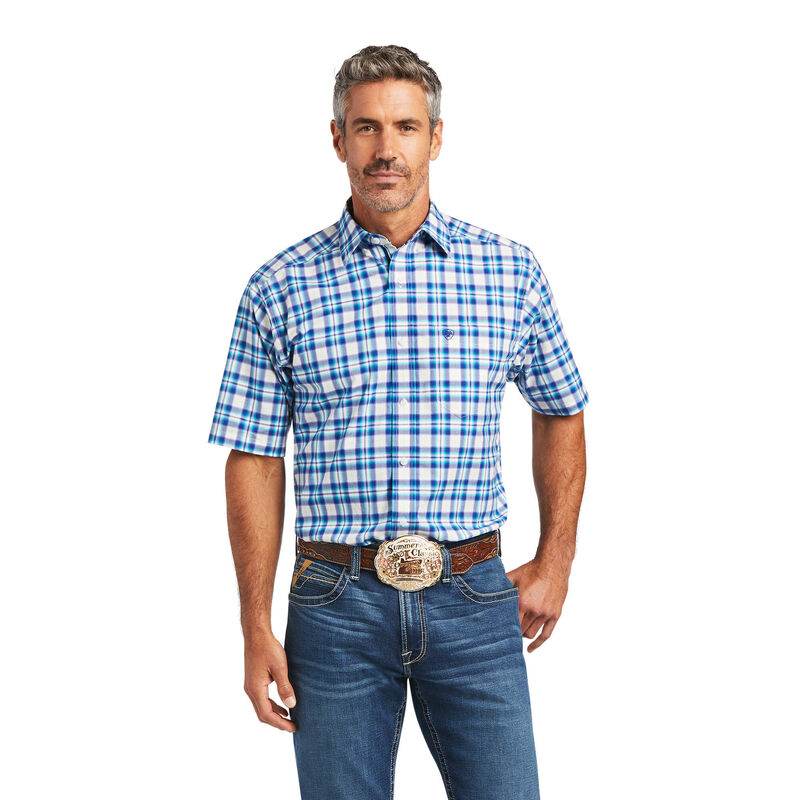 Ariat Hemden Herren - Pro Series Isai Stretch Classic Fit Blau/Weiß ( WTUGH-8246 )